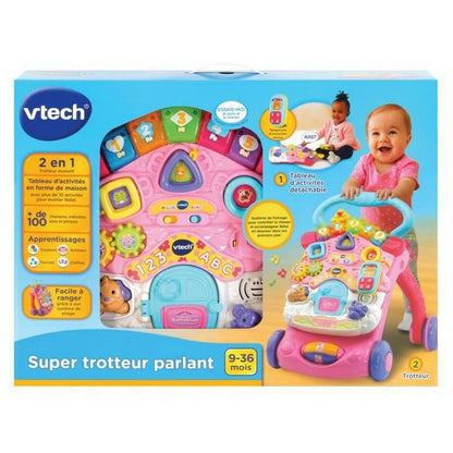 Triratis Vtech Super Trotteur Parlant 2 En 1 Rose Rožinė