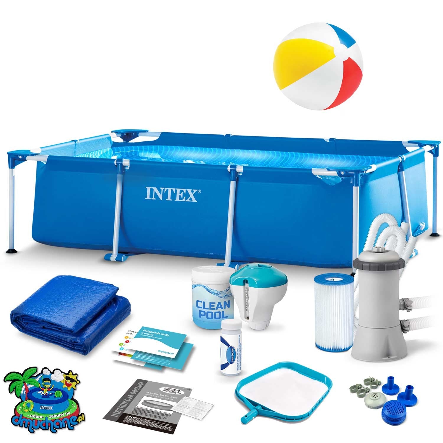 220 x 150 x 60 cm 15v1 stiklinis sodo baseinas INTEX 28270