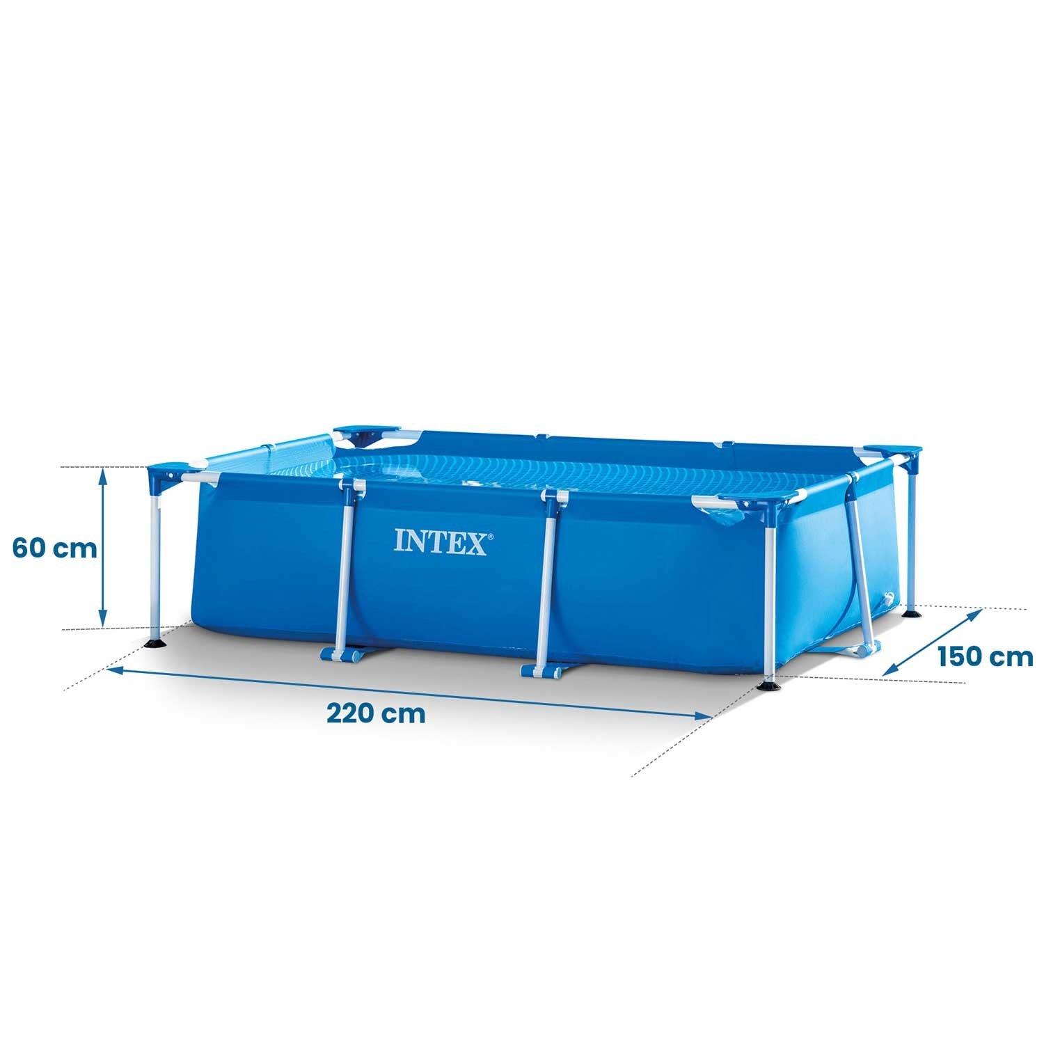 220 x 150 x 60 cm 15v1 stiklinis sodo baseinas INTEX 28270