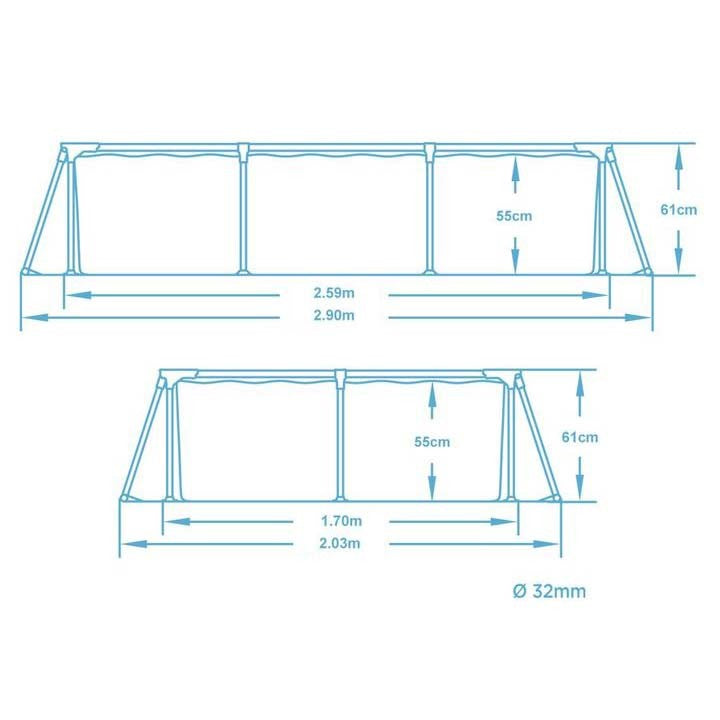 259x170x61 cm stogo baseinas 15v1 komplektas Bestway 56403N