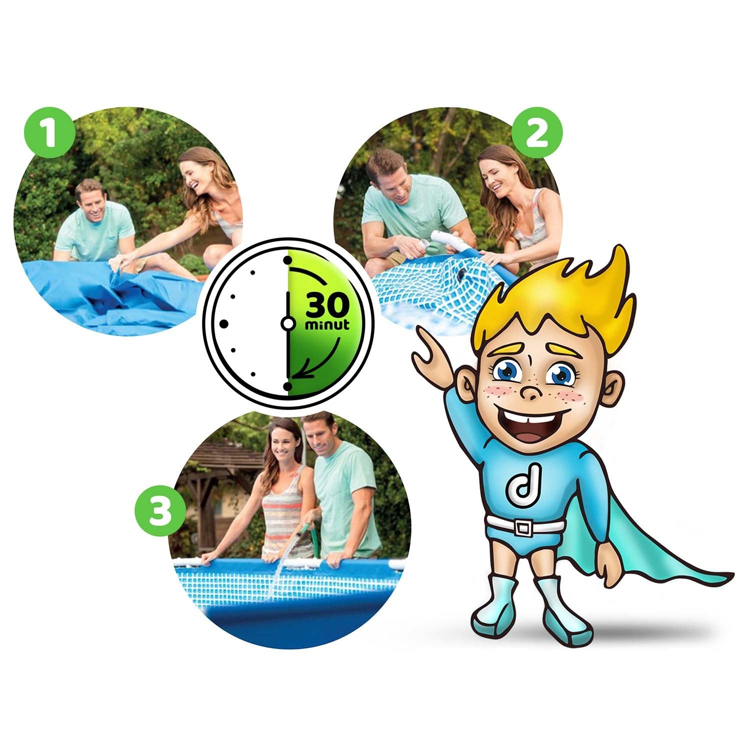 300 x 200 x 75 cm 15v1 karkasinis sodo baseinas INTEX 28272