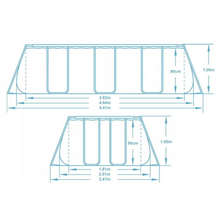 404 x 201 x 100 cm 18w1 Bestway 56441 karkasinis baseinas