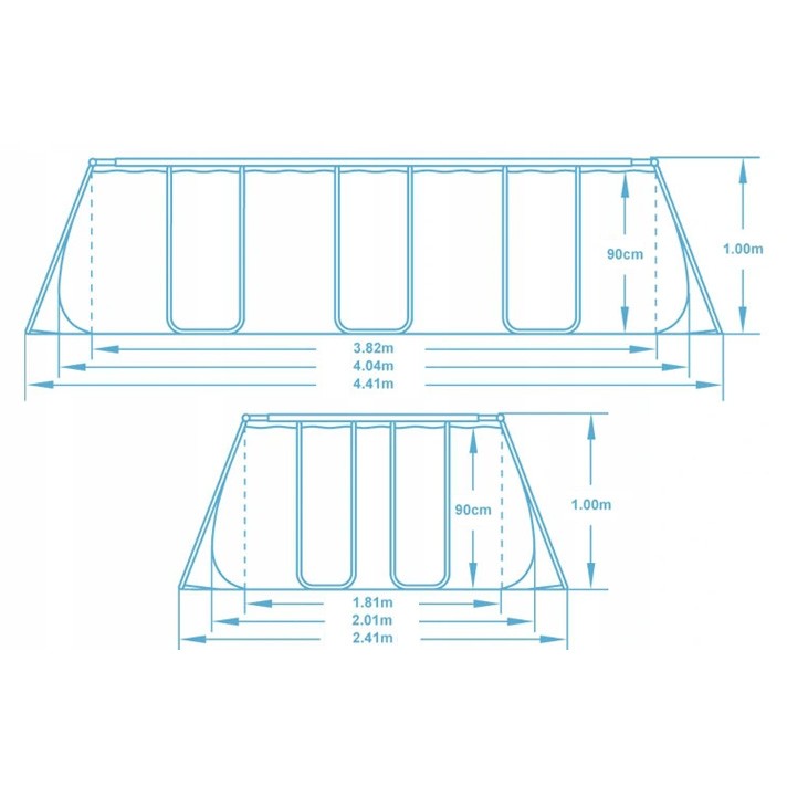 404 x 201 x 100 cm 11w1 Bestway 56441 karkasinis baseinas