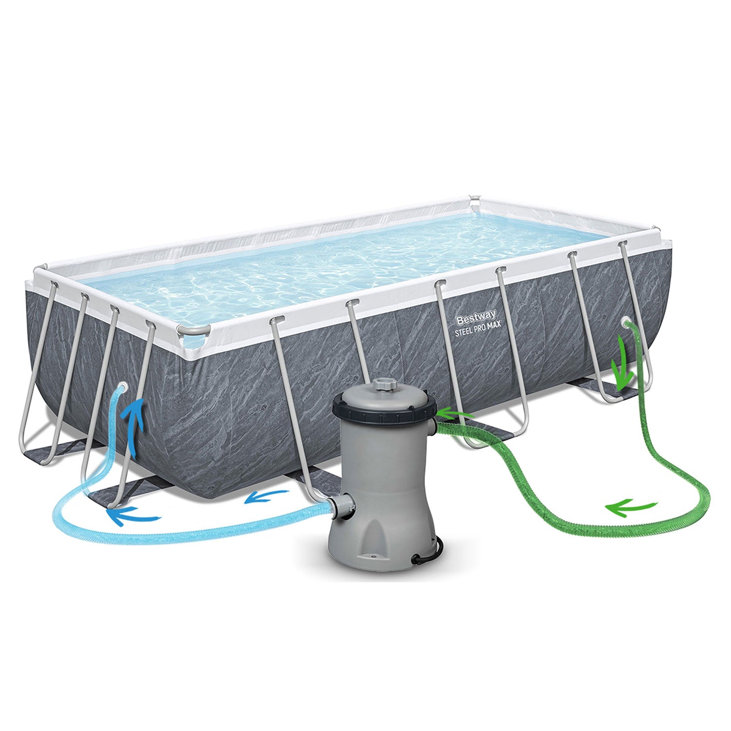 Bestway 56721 baseinas su stogu 404x201x100 cm (11w1)
