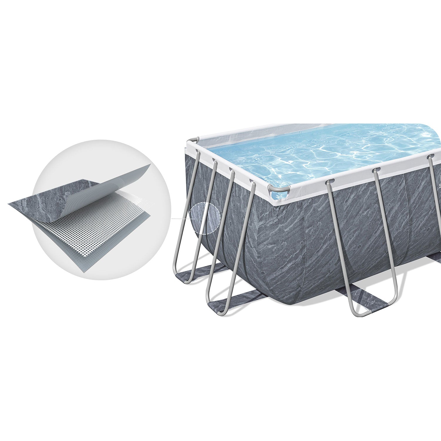 412 x 201 x 122 cm 11w1 Bestway 56722 stiklinis sodo baseinas