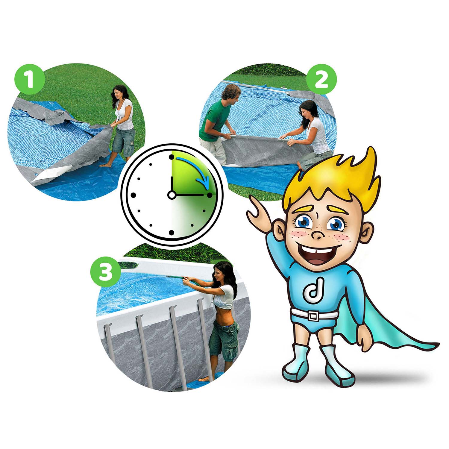 412 x 201 x 122 cm 11w1 Bestway 56722 stiklinis sodo baseinas