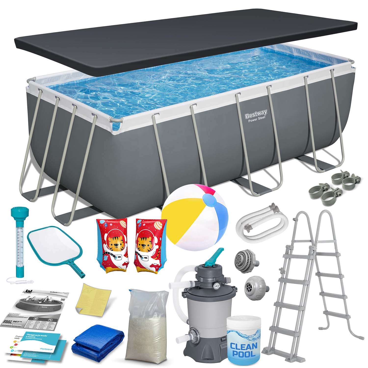 412x201x122 cm 17w1 Bestway 56457N stogų baseinas