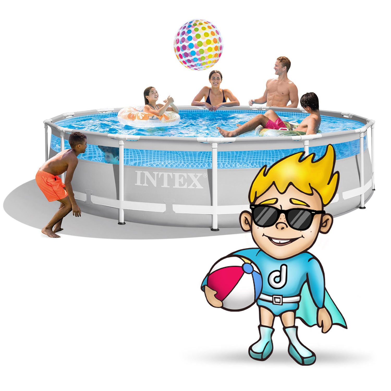 427 x 107 cm 12v1 stiklinis sodo baseinas INTEX 26722