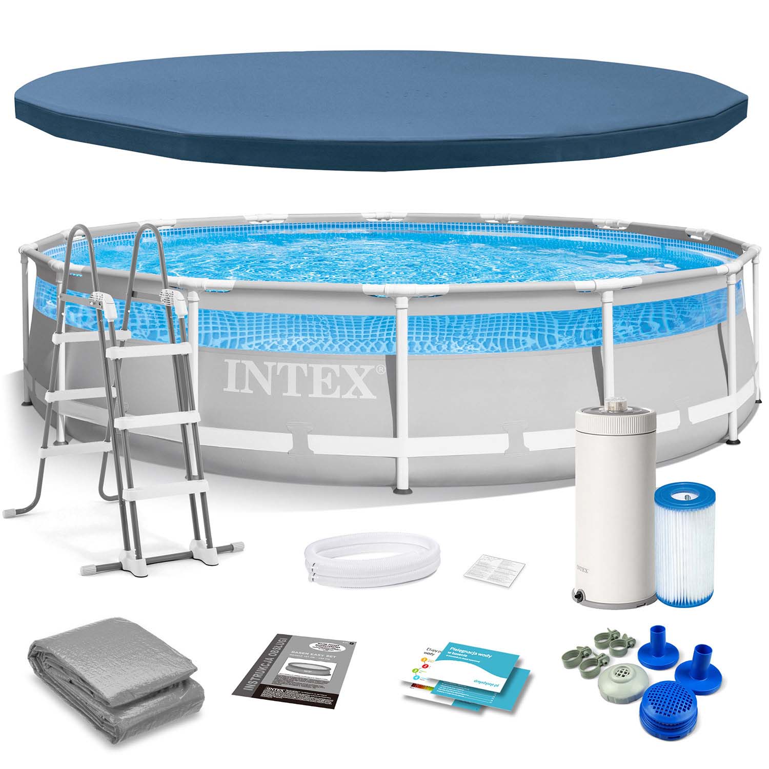 427 x 107 cm 12v1 stiklinis sodo baseinas INTEX 26722