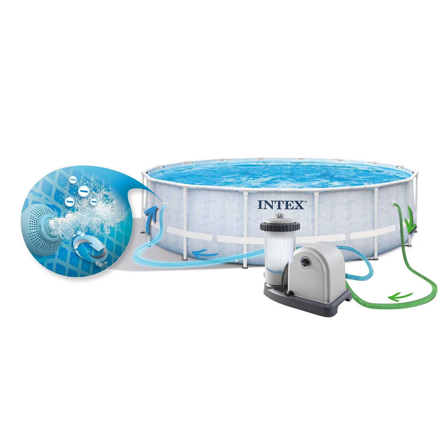 488 x 122 cm 12v1 Intex 26746 karkasinis sodo baseinas