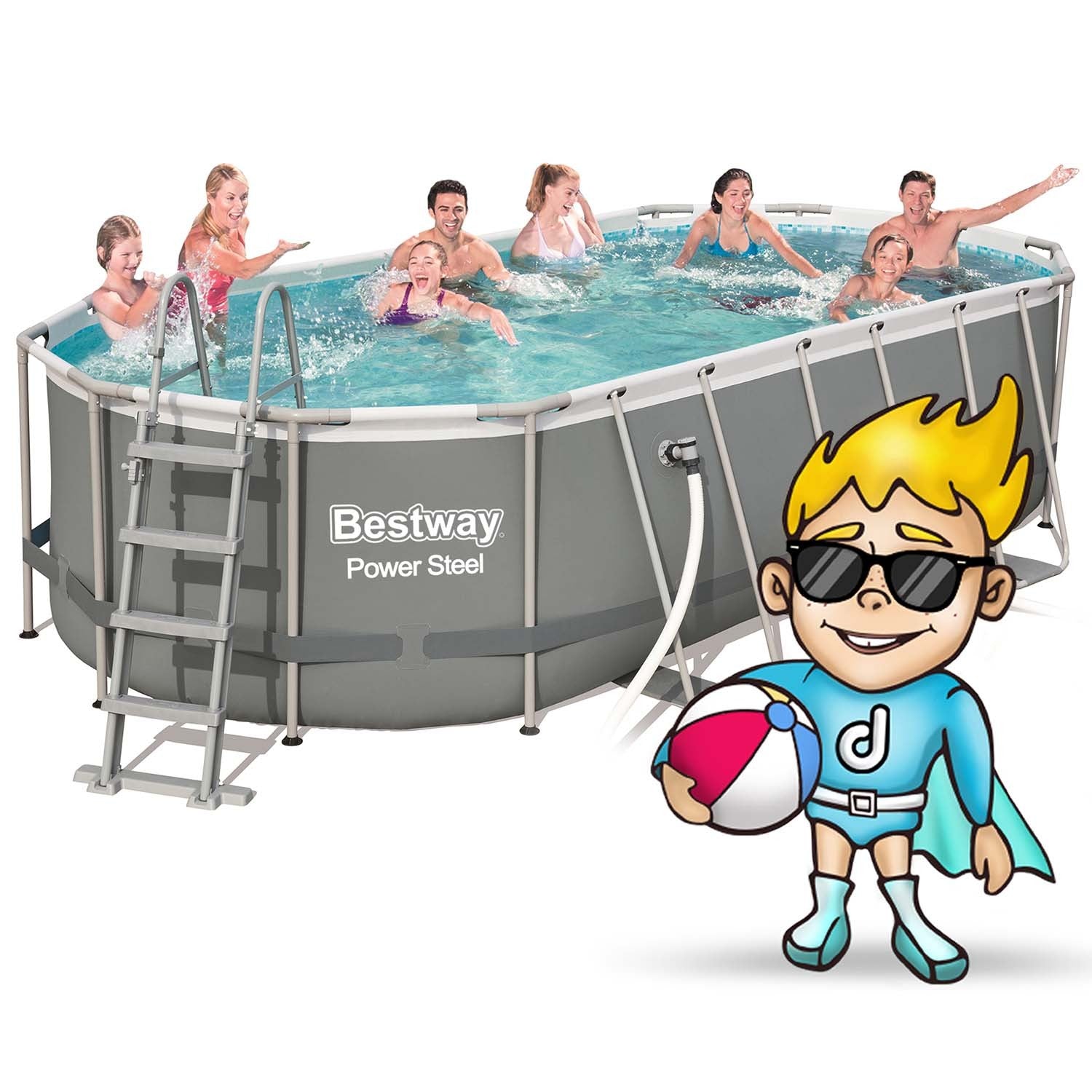 549 x 274 x 122 cm 17w1 Bestway 56710 karkasinis baseinas