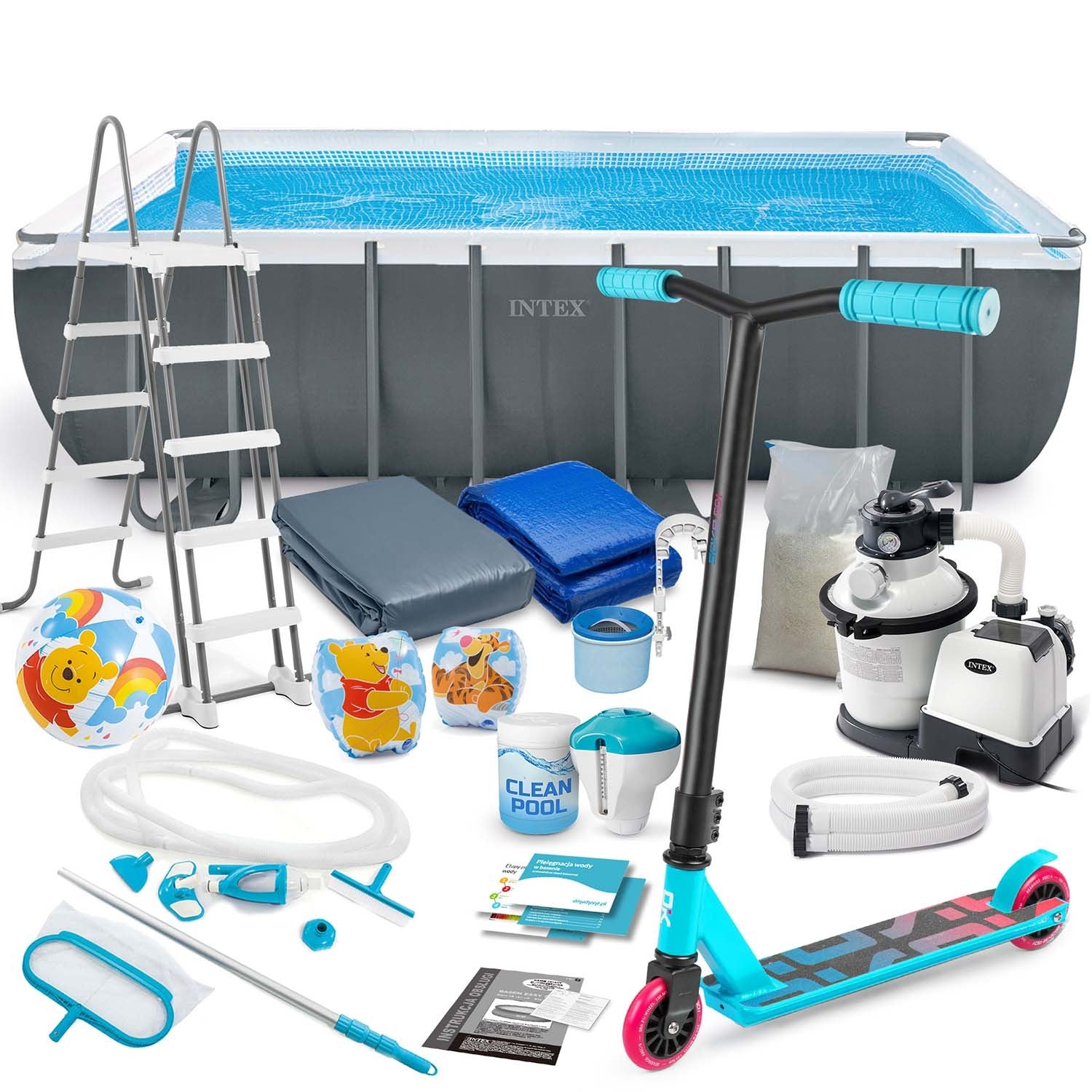 549 x 274 x 132 cm 21v1 INTEX 26356 karkasinis baseinas + nemokamas ratas