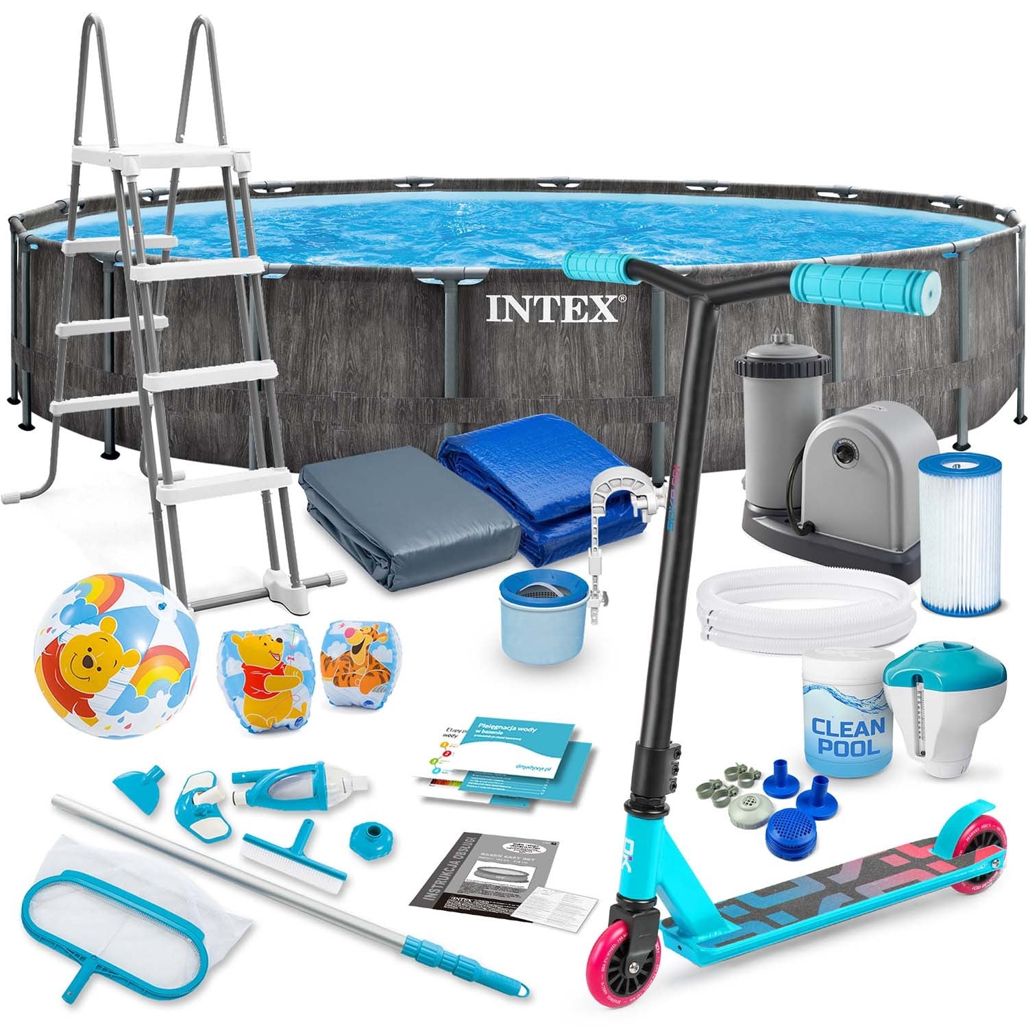 549 x 122 cm 21v1 INTEX 26744 karkasinis baseinas + nemokamas ratas