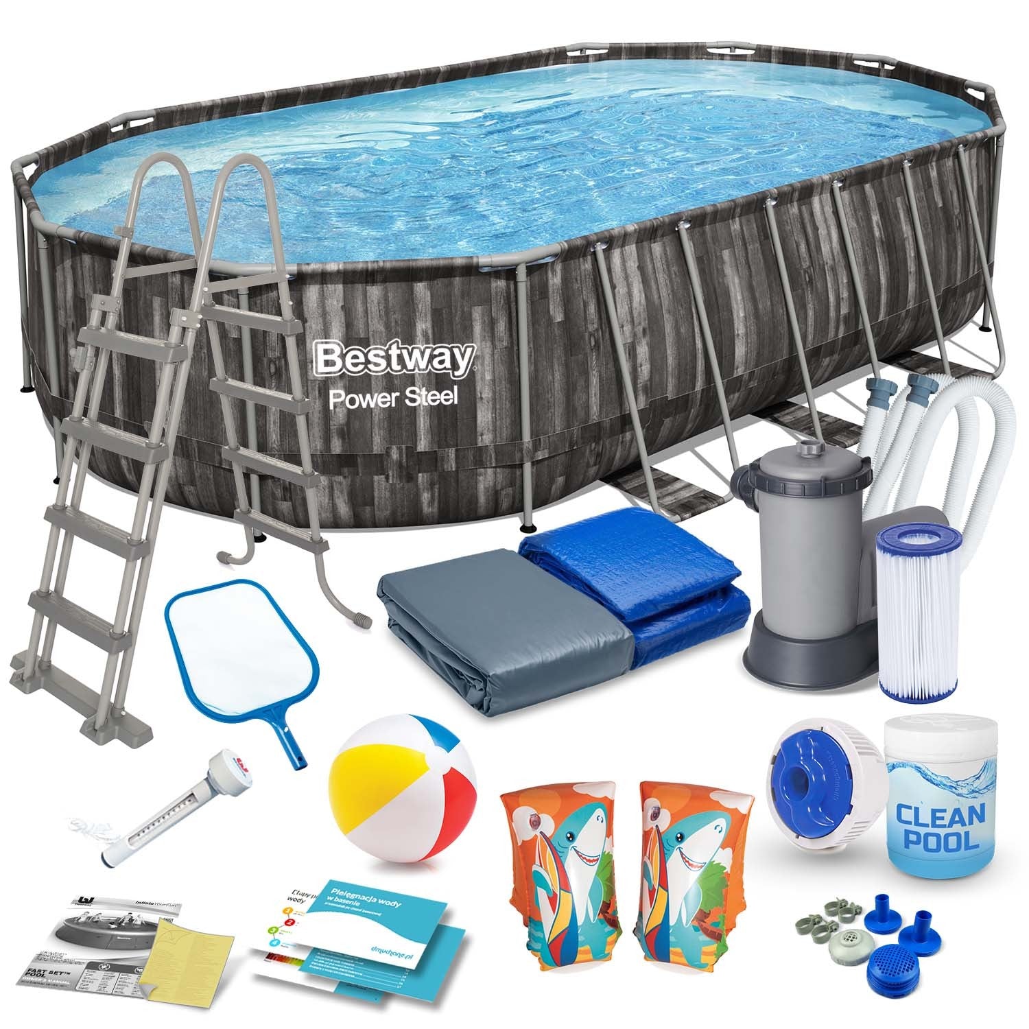 610 x 366 x 122 cm 18w1 Bestway 5611R stogo baseinas