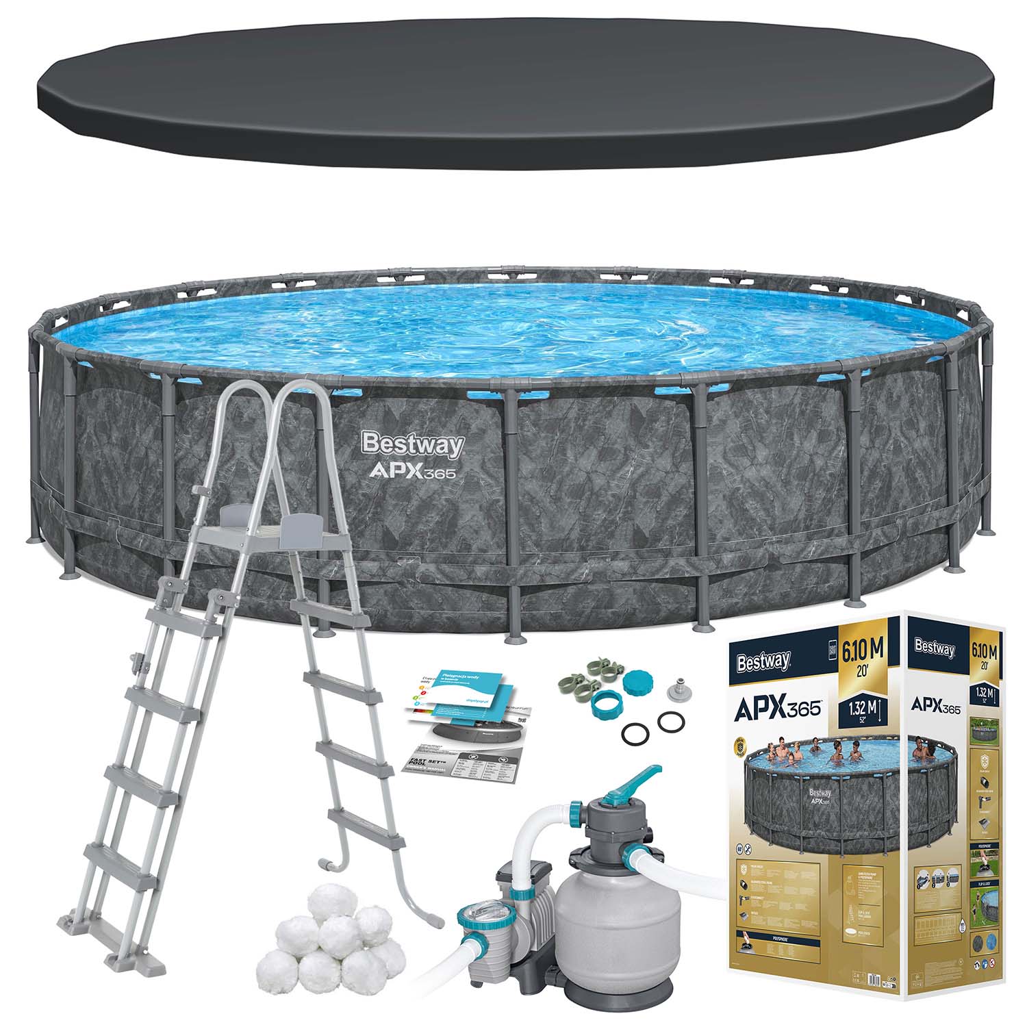 671 x 132 cm 11w1 Bestway 561JZ stogo baseinas