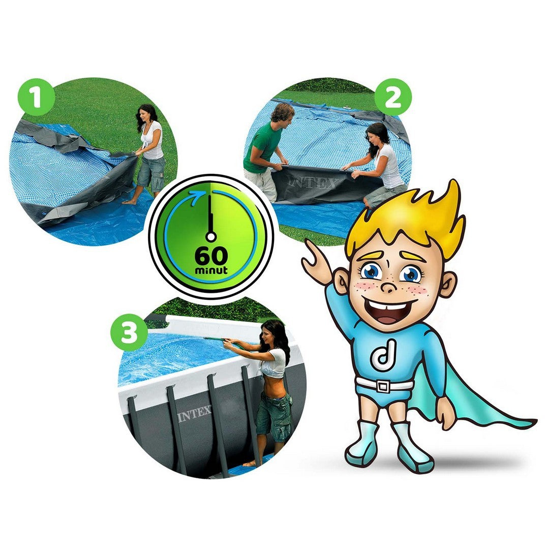 732 x 366 x 132 cm 21v1 karkasinis lauko baseinas INTEX 26364