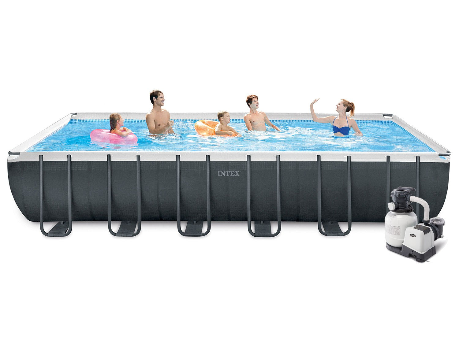 732 x 366 x 132 cm 9v1 strypai iš staklo INTEX 26364