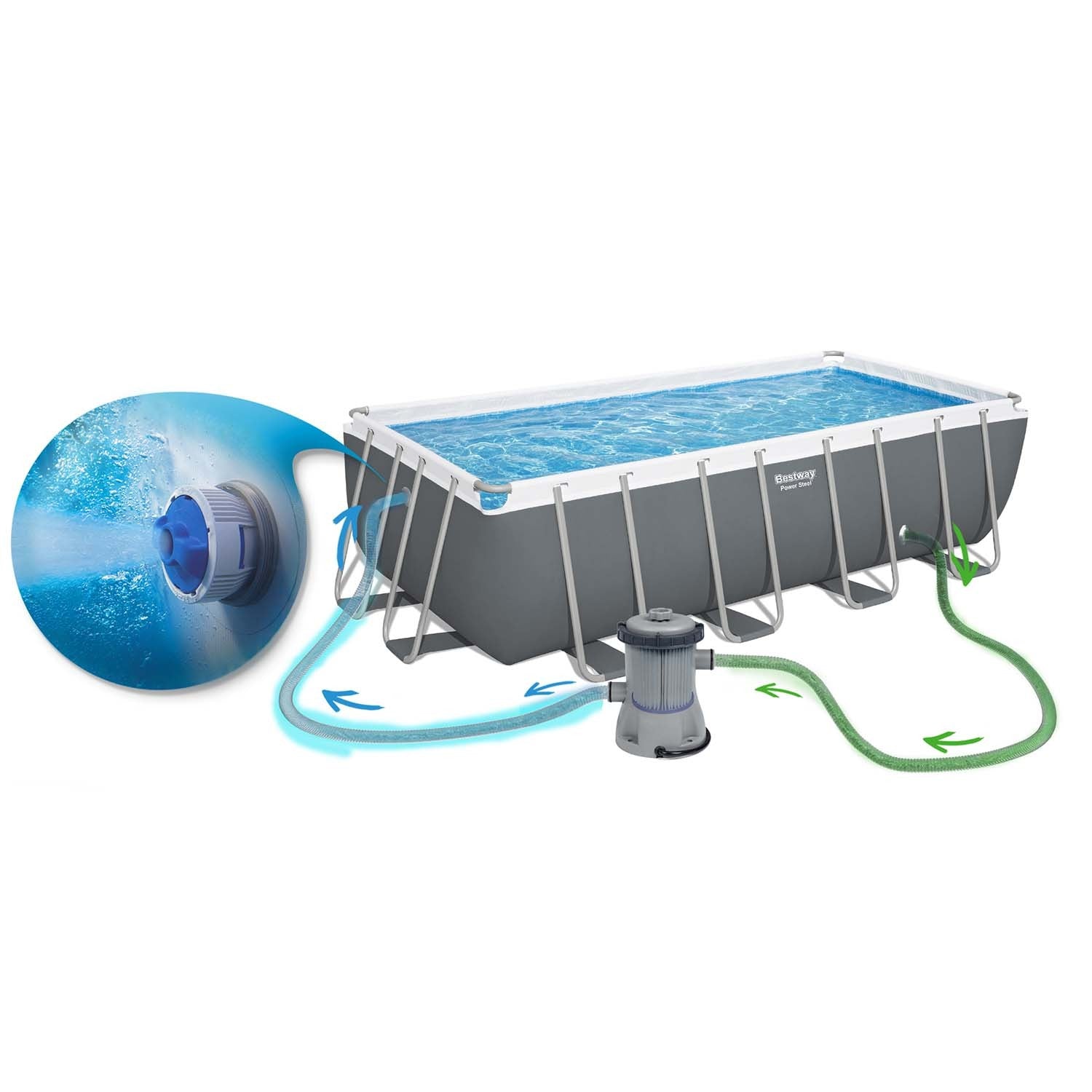 488 x 244 x 122 cm 12v1 Bestway 56670 karkasinis baseinas
