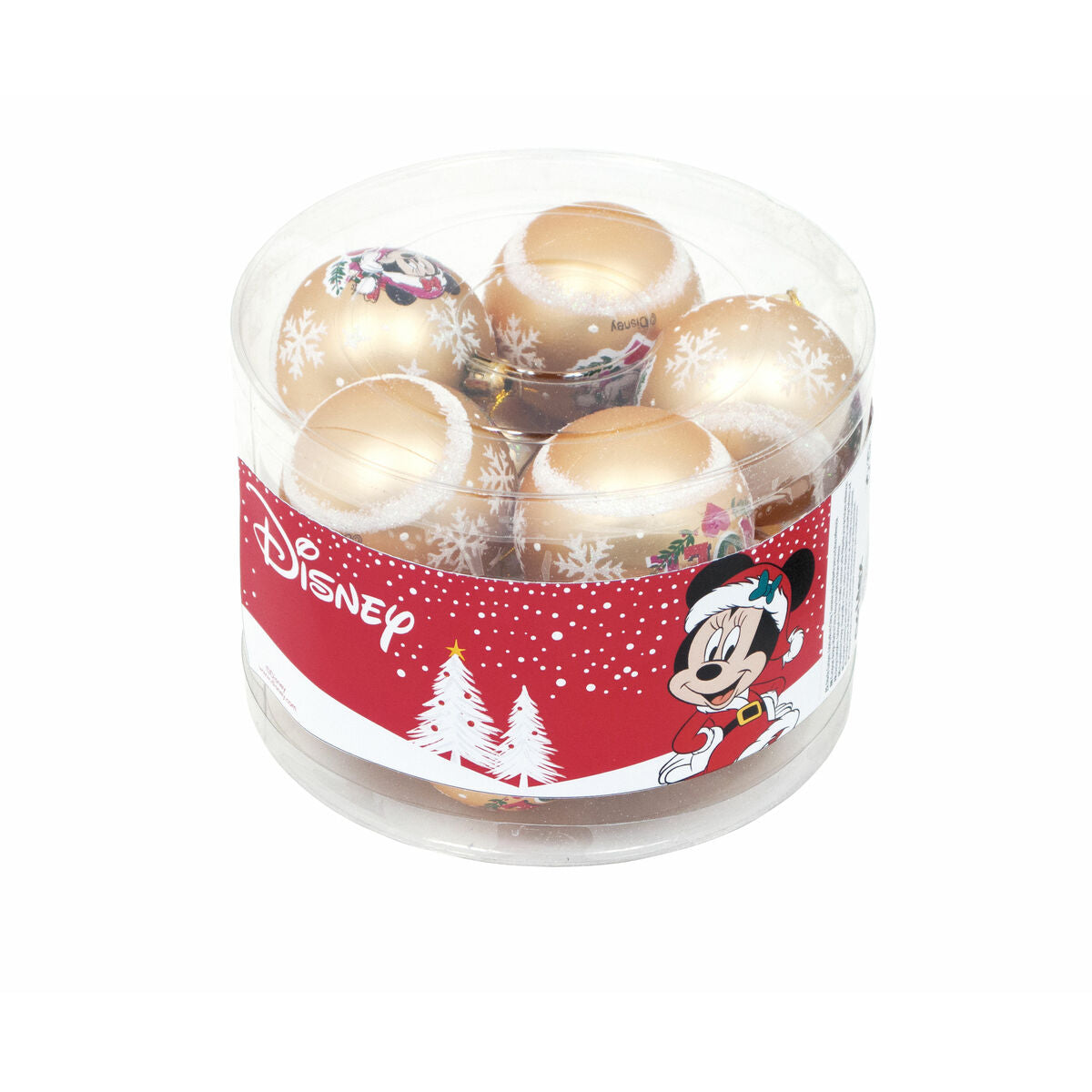 Eglutės rutuliukas Minnie Mouse Lucky Auksinis 10 vnt. Plastmasinis (Ø 6 cm)