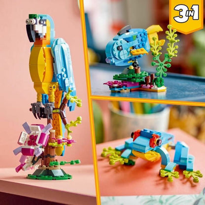 Statybos rinkinys Lego Creator 31136 Exotic parrot with frog and fish 3 viename 253 Dalys