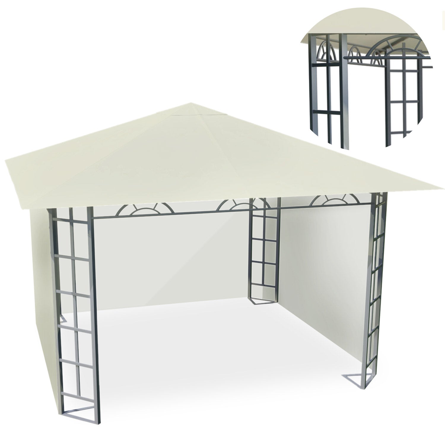 Bežo spalvos sodo paviljonas 3x3m 4934