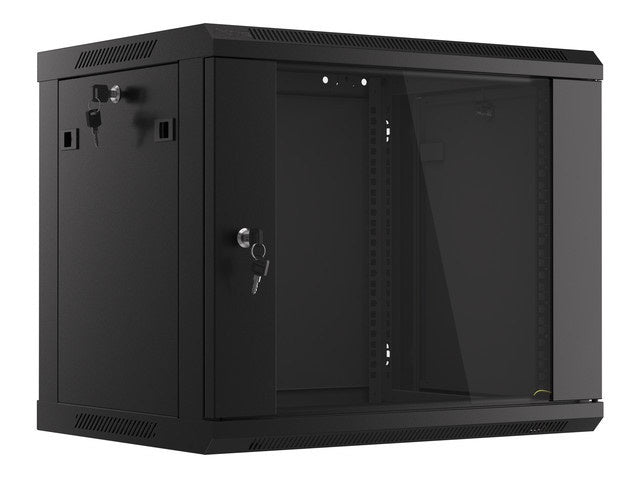 Komutacinė spinta 19' pakabinama 9U 600x450x501 (juoda, surinkta)