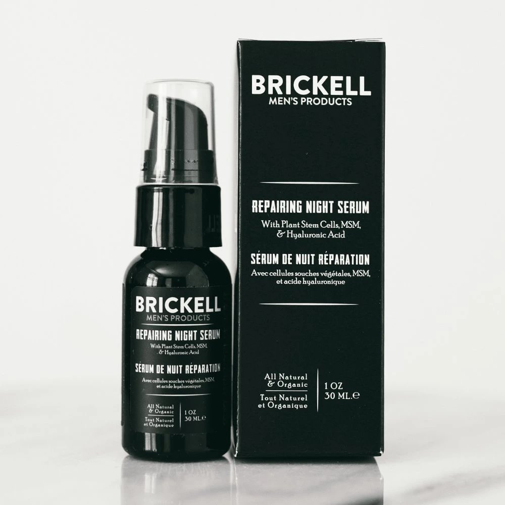 Brickell Men's Anti Aging Repairing Night Face serumas 30 ml