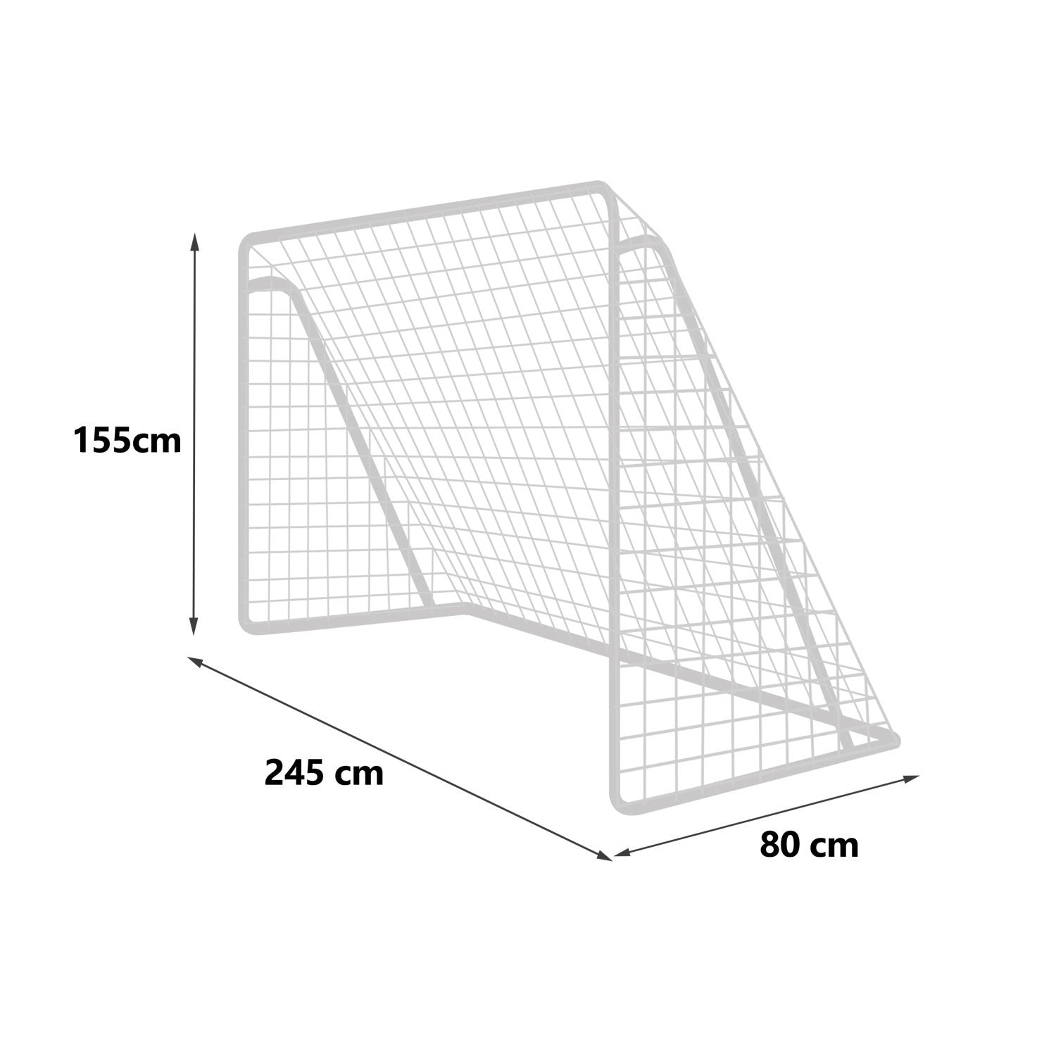 Futbolo vartai 245 x 155 x 80 cm + tikslinis matas
