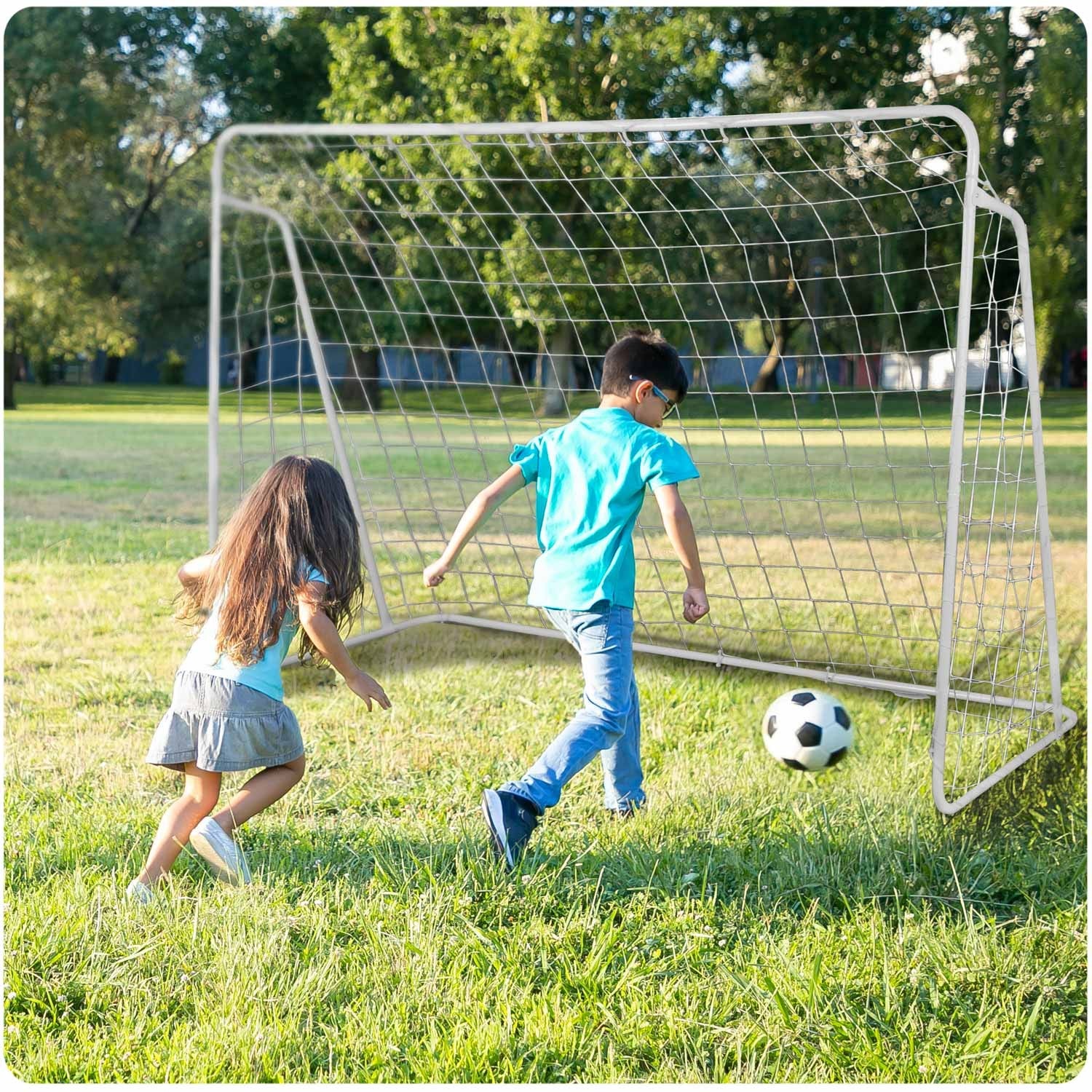 Futbolo vartai 245 x 155 x 80 cm + tikslinis matas