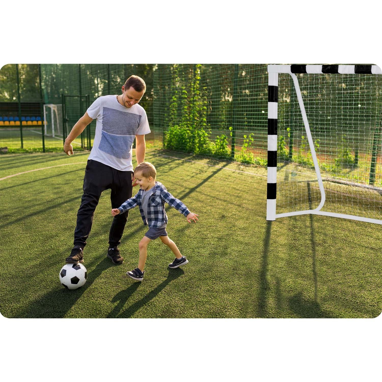 Futbolo vartai 300 x 160 x 90 cm NS-460 juoda ir balta