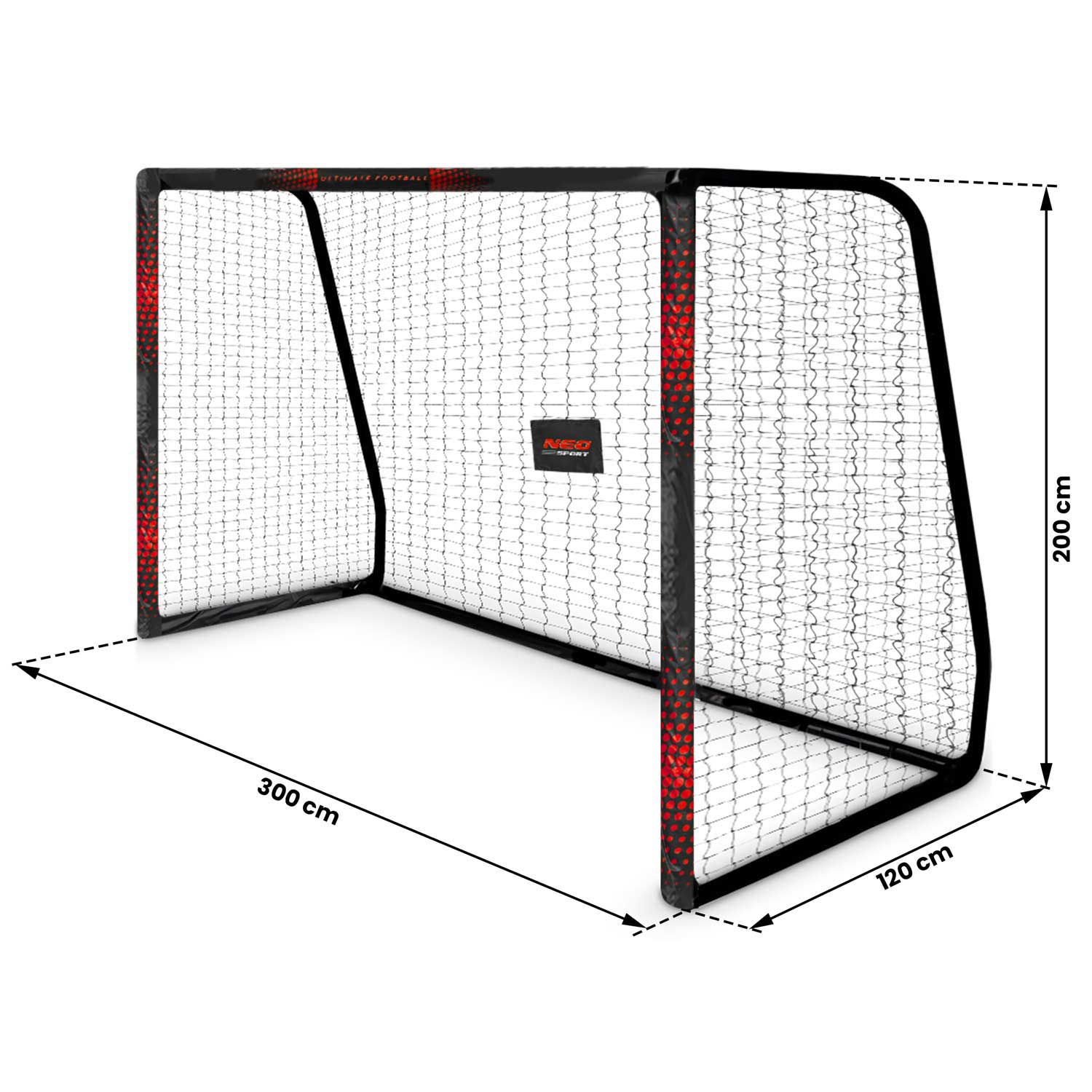 Futbolo vartai 300 x 200 x 120 cm NS-473 juoda-raudona