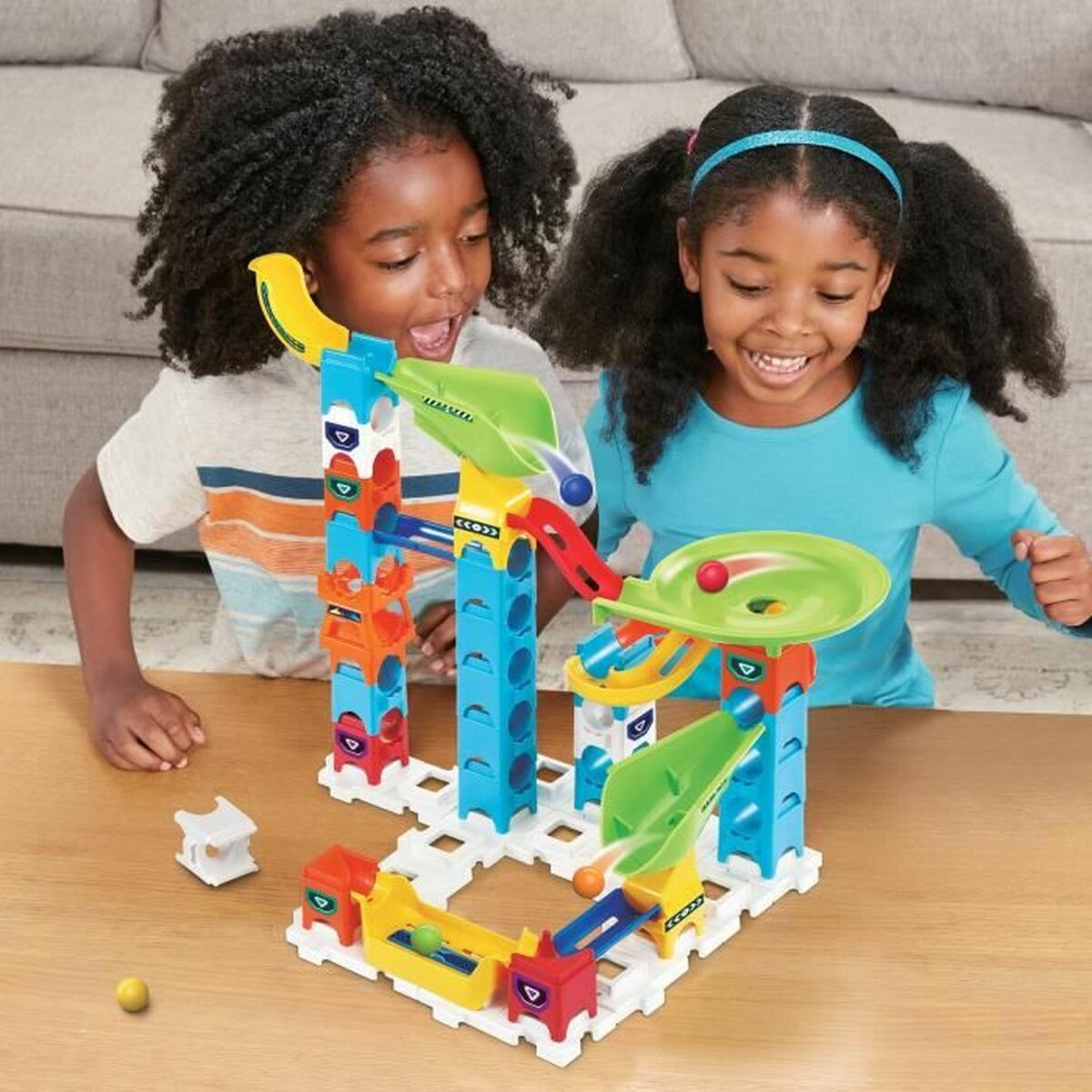 Marmuro rinkinys Vtech Marble Rush Marble Run - Beginner Set Lenktynių trasa + 4 metų Trasa su Rampomis 47 Dalys