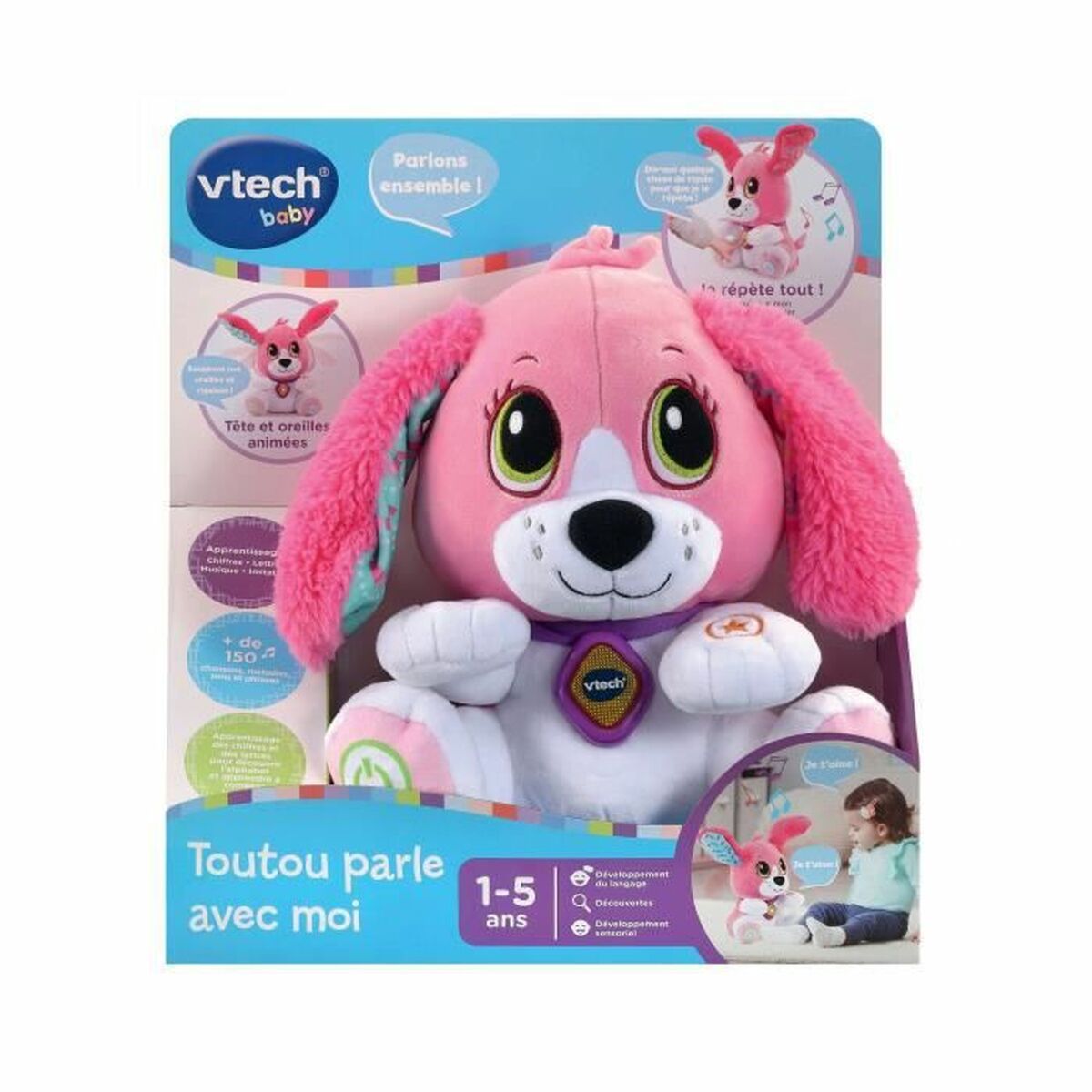 Pliušinis žaislas, leidžiantis garsus Vtech Baby Doggie Talk to me (FR) Šuo