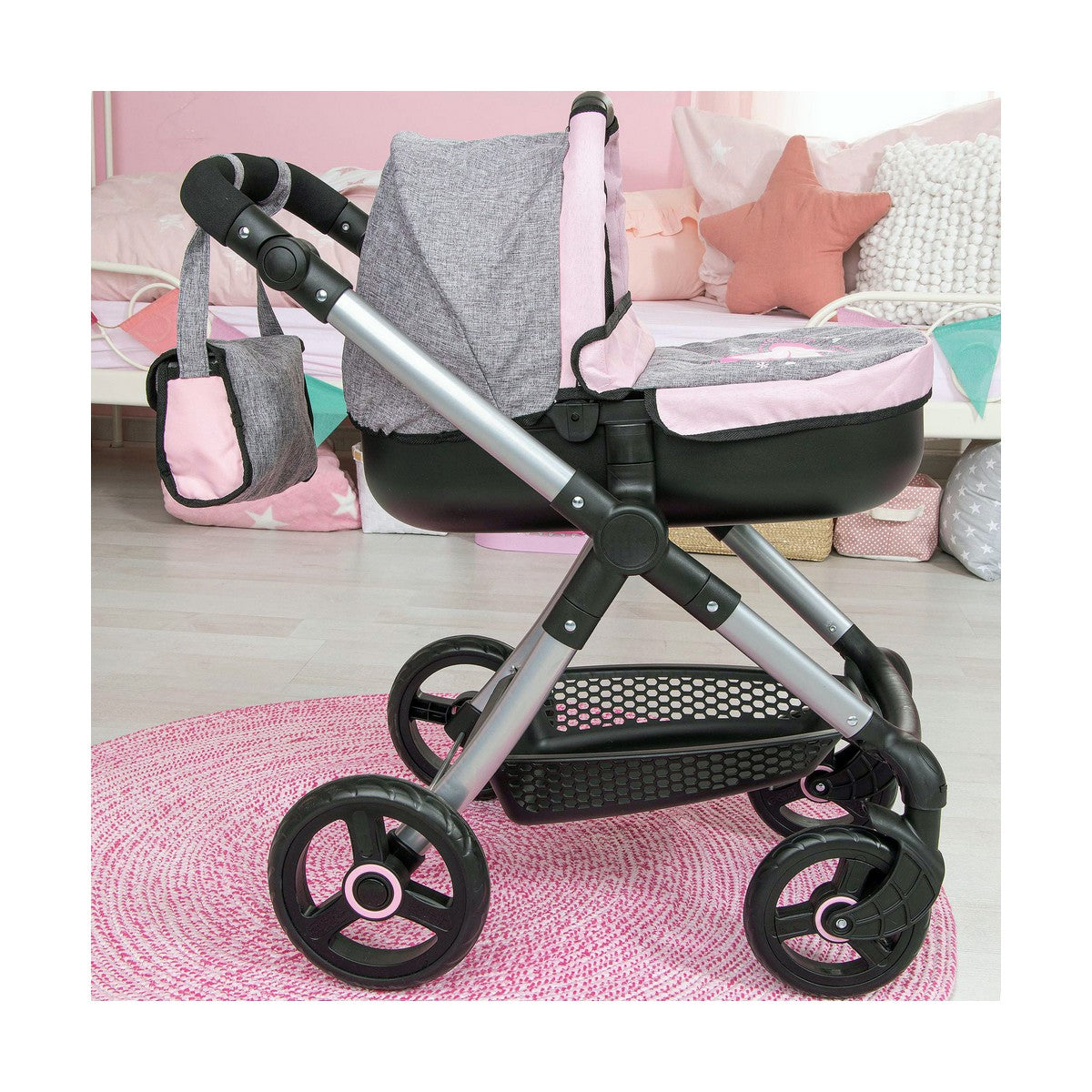 Lėlių vežimėlis Reig Stule Pram Pilka 63 cm