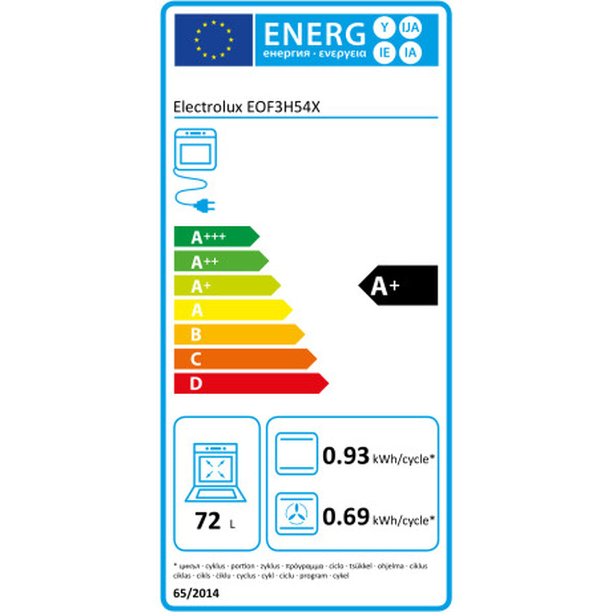 Orkaitė Electrolux EOF3H54X 2700 W 72 L