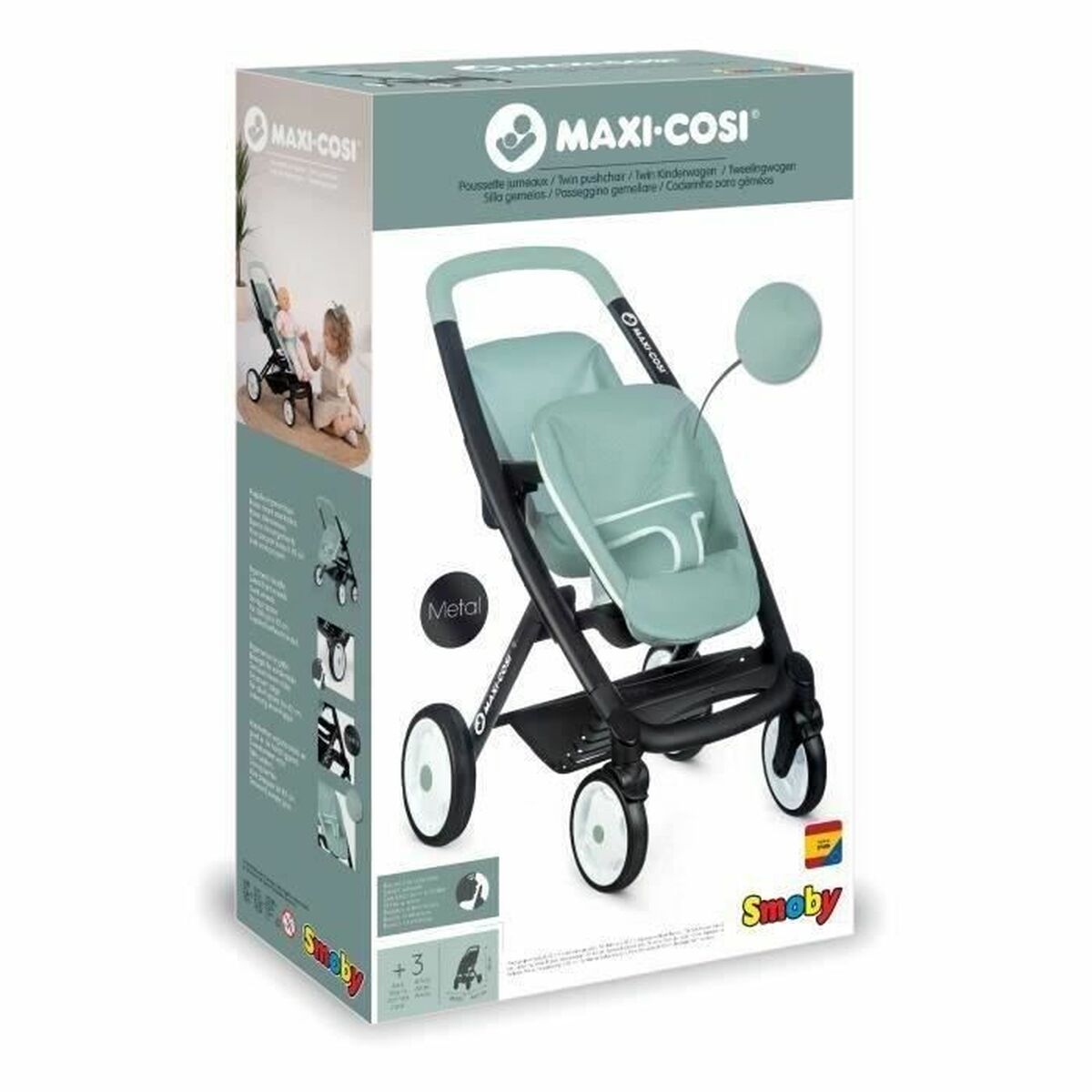 Lėlių vežimėlis Smoby Maxi-Cosi Twin 64 cm