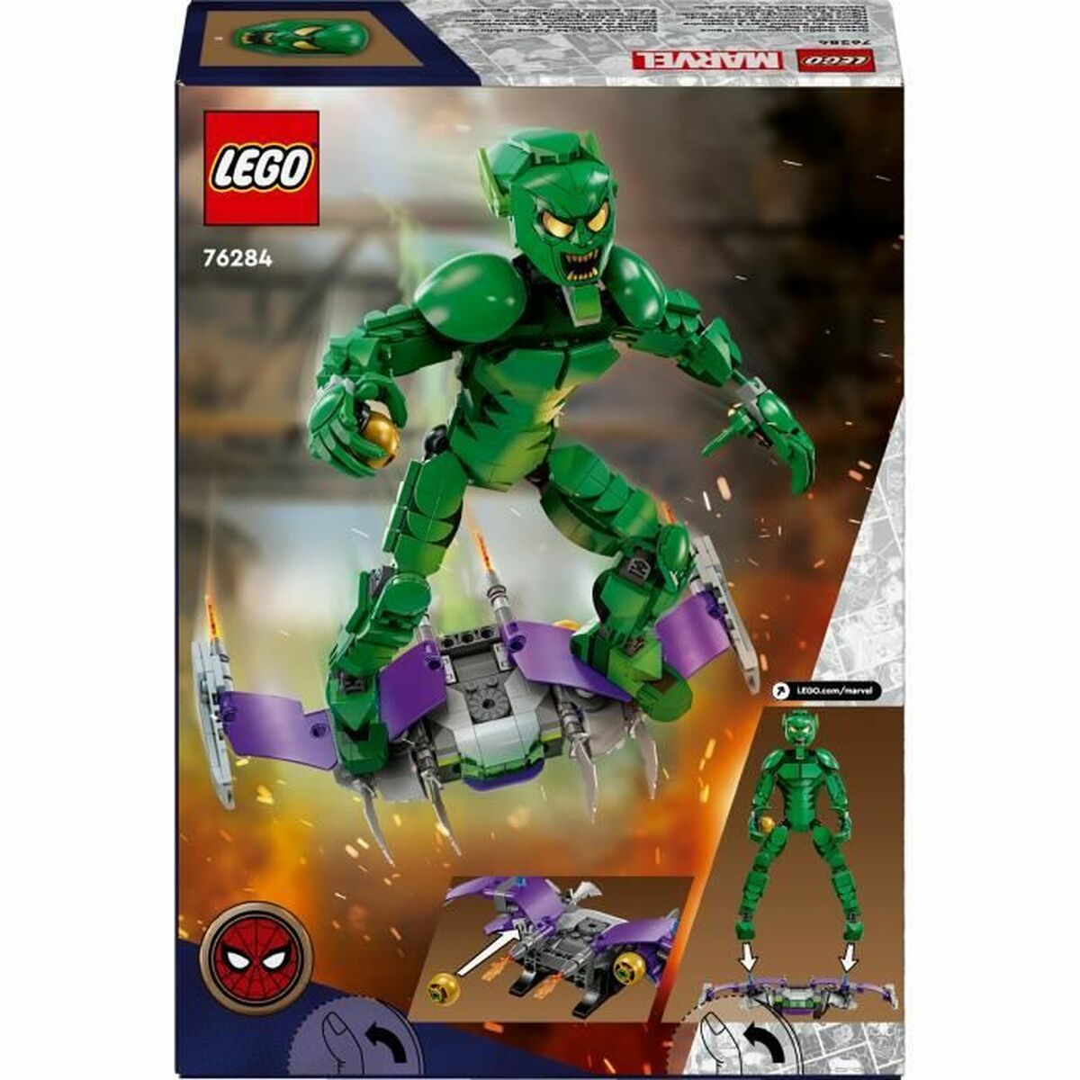 Statybos rinkinys Lego 76284 Green Goblin Spalvotas 471 Dalys