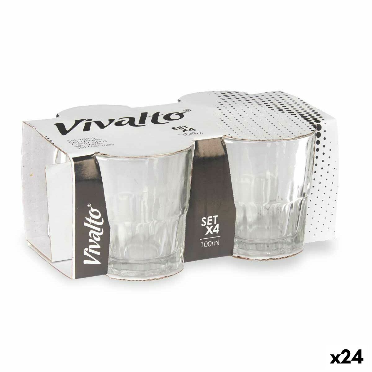 Stiklas Vivalto RYG5041 Skaidrus stiklas 100 ml Kava (24 vnt.)