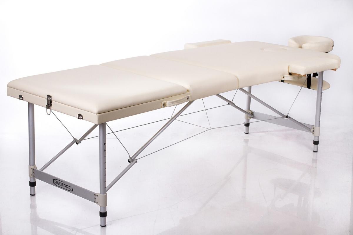 RESTPRO® ALU 3 kreminis nešiojamas masažo stalas