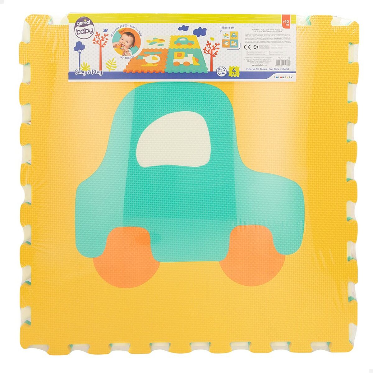 Kilimas Puzlė Colorbaby 4 Dalys Transporto priemonių 118 x 118 cm EVA (2 vnt.)