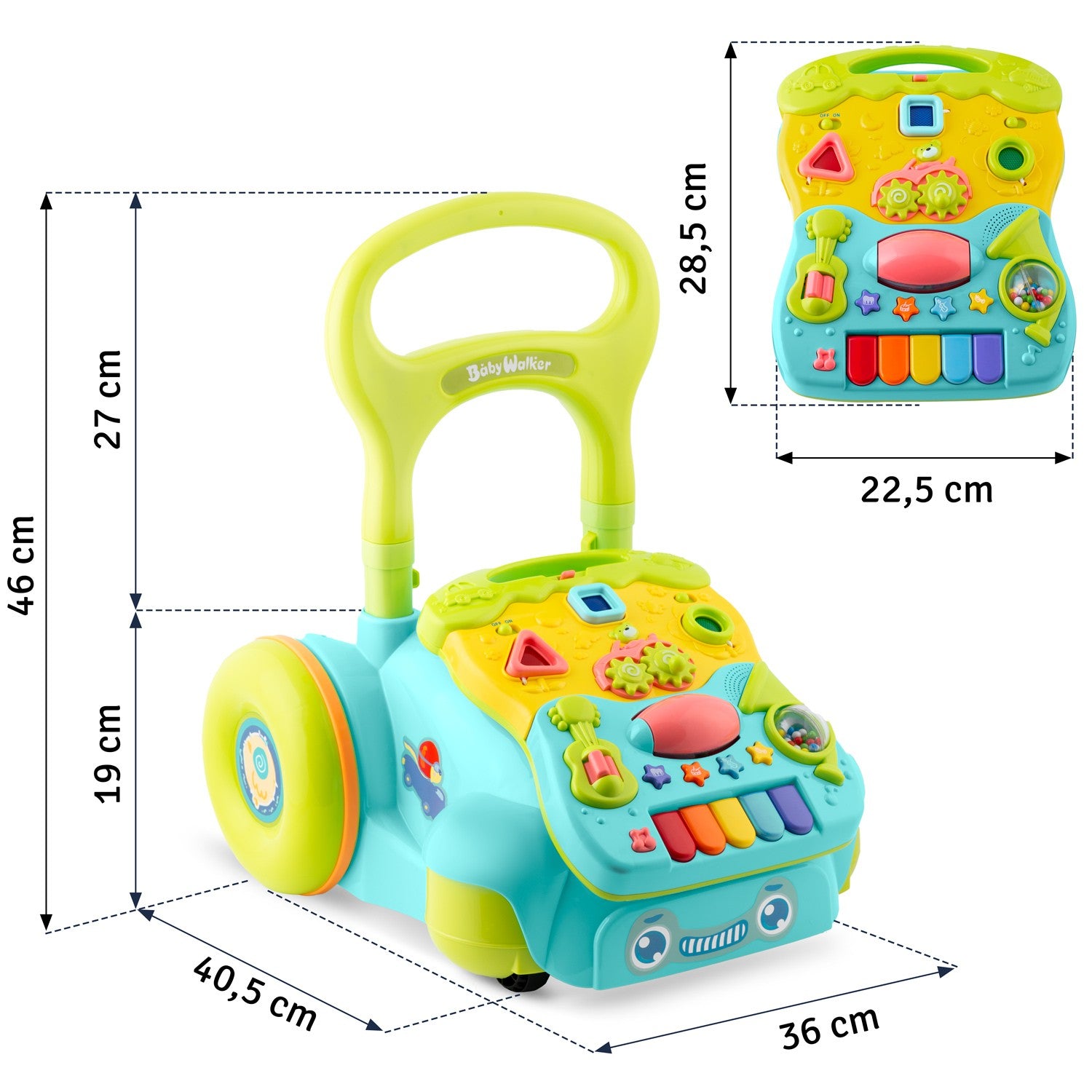 2v1 RK-744 Ricokids turkūzų edukacinis važiuoklis su muzika