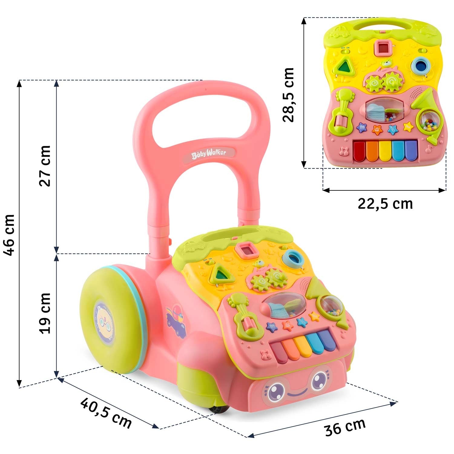 2v1 RK-744 Ricokids edukacinis važiuoklis su muzika