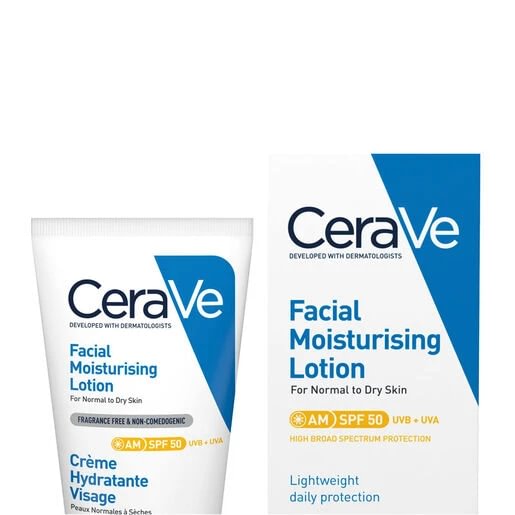 CeraVe SPF50 drėkinamasis veido losjonas 52 ml