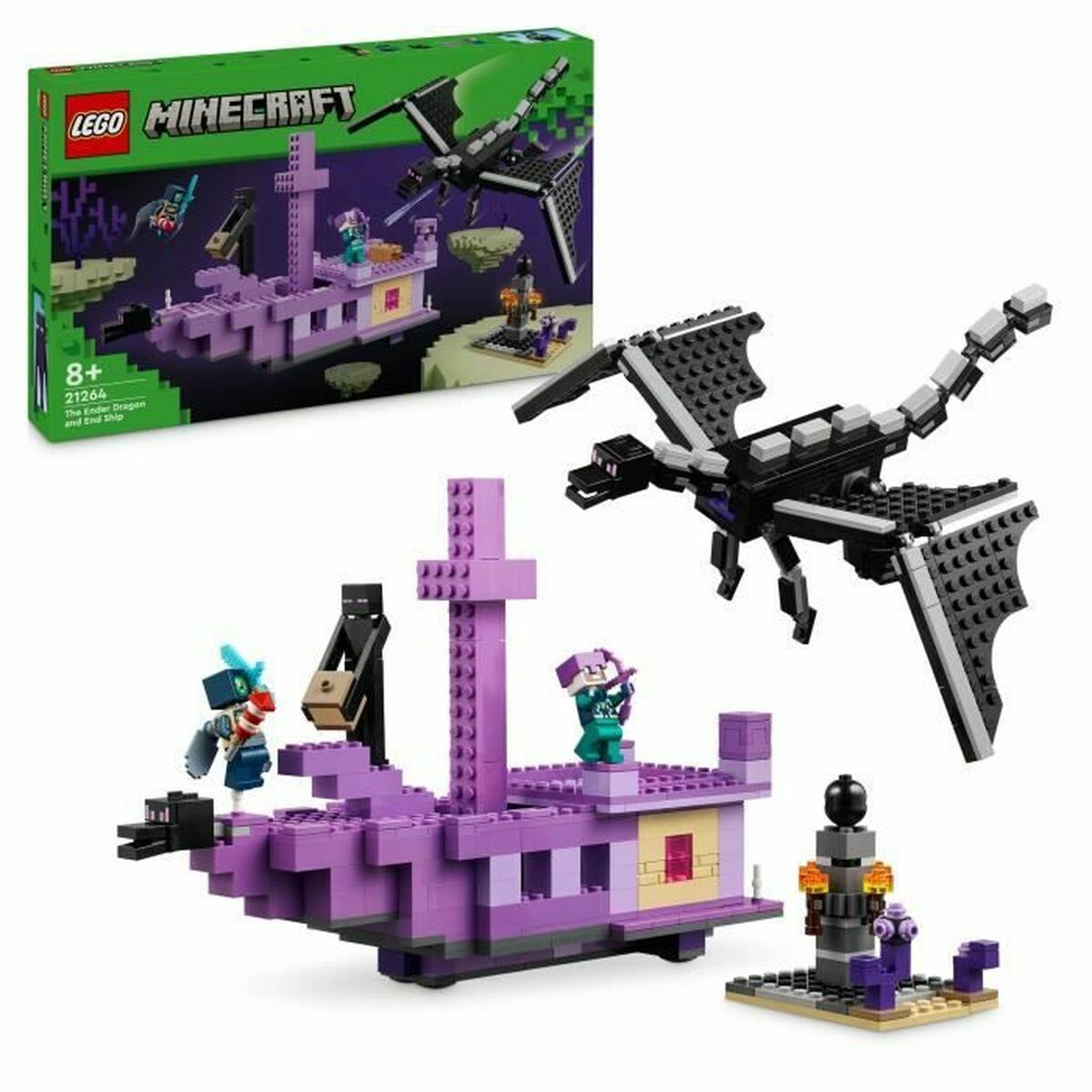 Statybos rinkinys Lego Ender Dragon & Ship Spalvotas