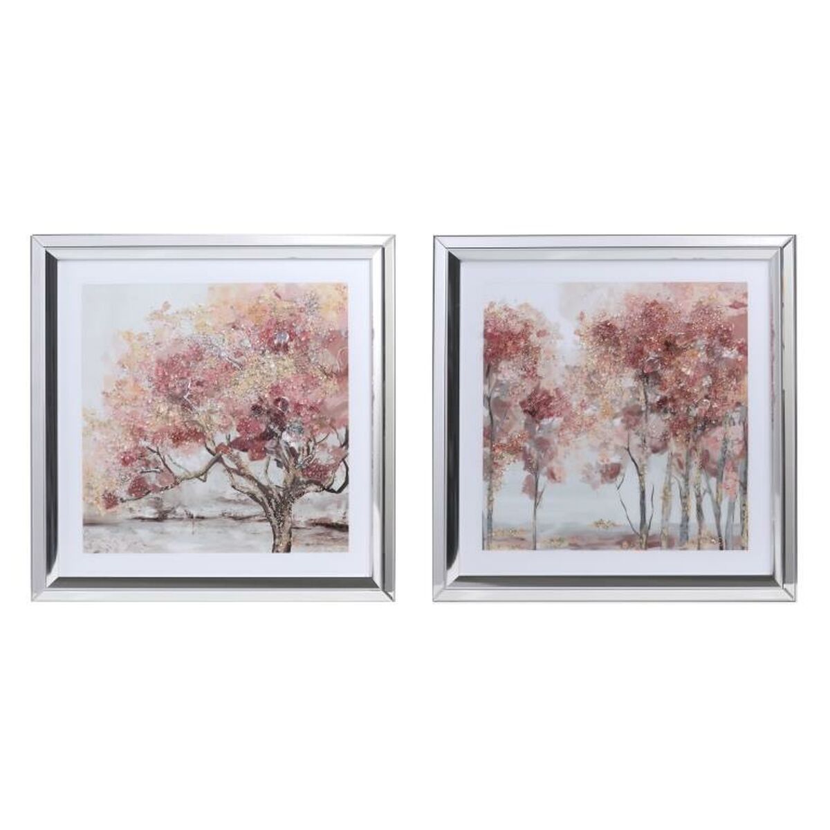 Paveikslas DKD Home Decor 69 x 2,5 x 69 cm Medžiai Tradicinis (2 vnt.)