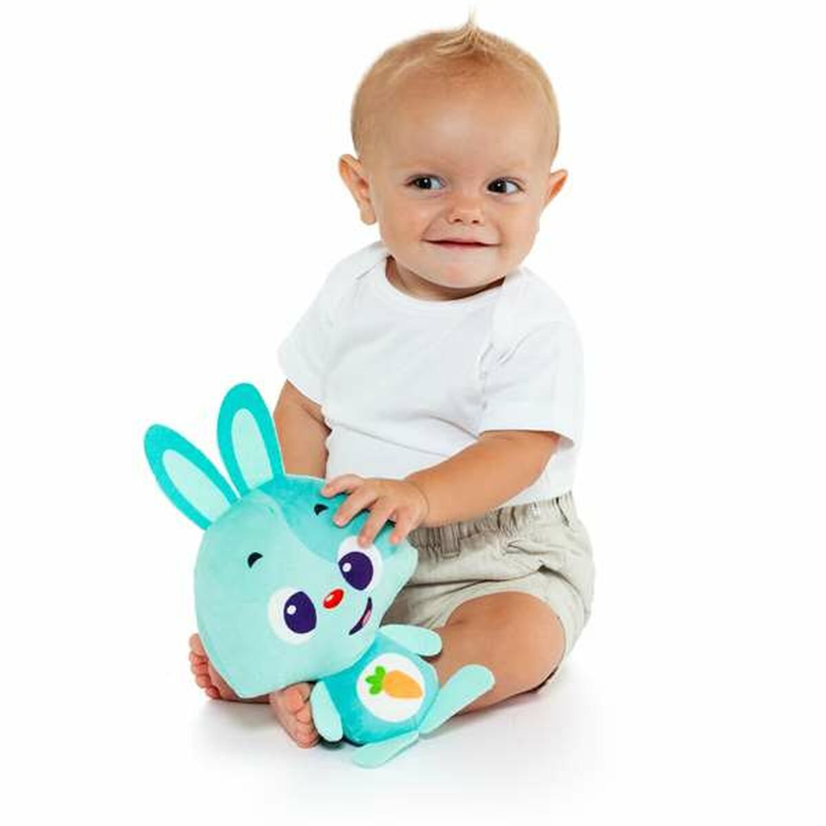 Pliušinis žaislas, leidžiantis garsus Moltó Gusy luz Baby Bunny Turkis 7,5 cm