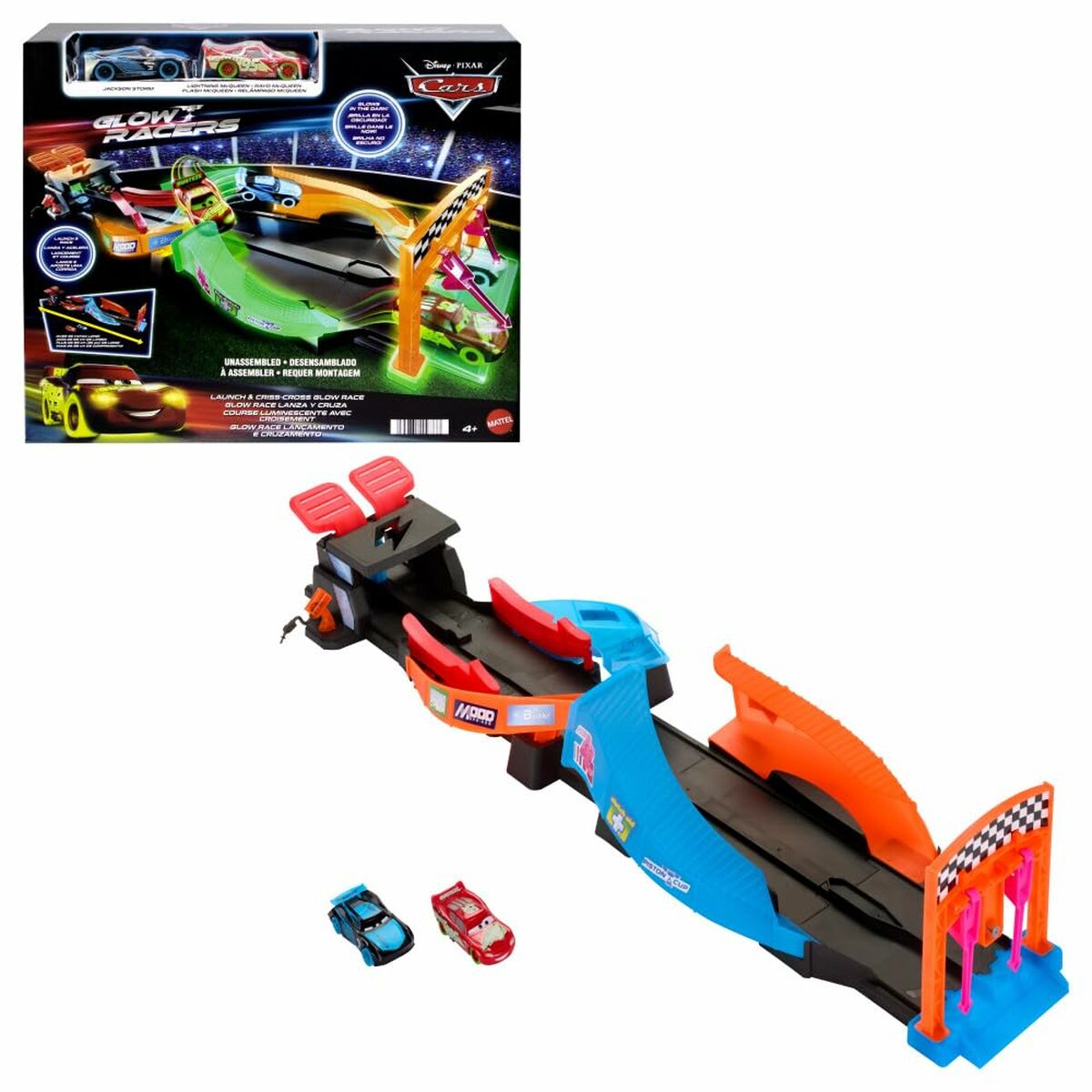 Paleidimo trasa Mattel Glow Racers Šviesti tamsoje