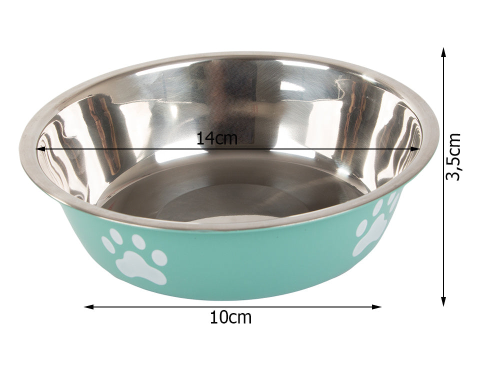 Metalinis anti-slipping dog cat food water bowl 150ml