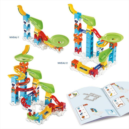 Marmuro rinkinys Vtech Marble Rush Marble Run - Beginner Set Lenktynių trasa + 4 metų Trasa su Rampomis 47 Dalys