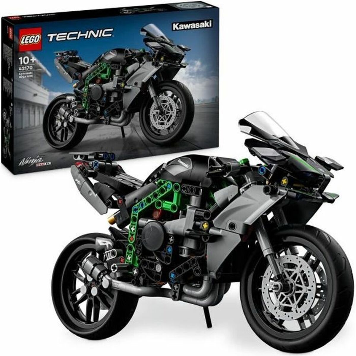 Statybos rinkinys Lego Technic 42170 Kawasaki Ninja H2R Juoda 643 Dalys